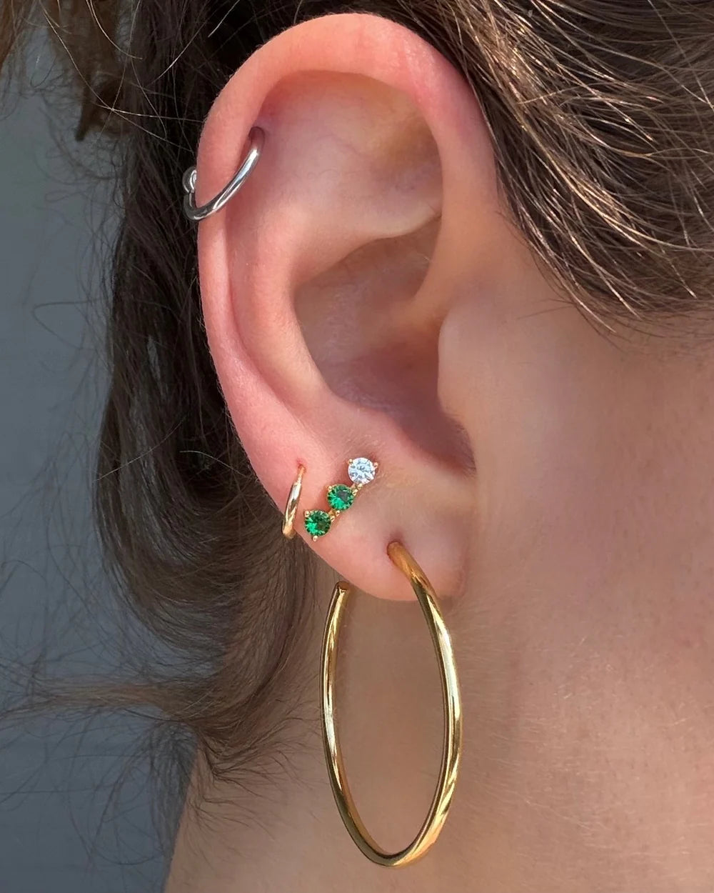 Tamar Climber Studs Gold and Green