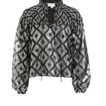 Love The Label Meredith Top Silver Ikat Metallic