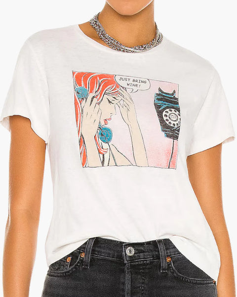 Classic Tee Just Send Wine Vintage White – KEEP Boutique