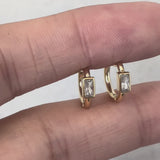 Brynn Baguette Huggies Gold