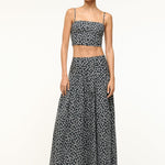 Procida Skirt Black Woodblock Floral