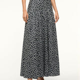 Procida Skirt Black Woodblock Floral
