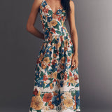 Tropical Sleeveless Maxi Dress
