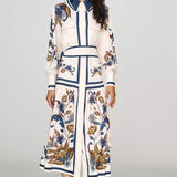Golden Nature Cream Belted Midi Dress