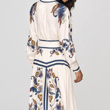 Golden Nature Cream Belted Midi Dress