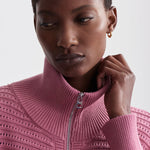 Tara Pointelle Half Zip Foxglove