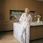 Gisele Printed Long Pj Set Floral Bloom Ivy/Vanilla Cream
