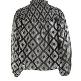 Love The Label Meredith Top Silver Ikat Metallic