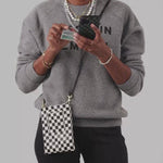 Poche Black & Cream Woven Checker
