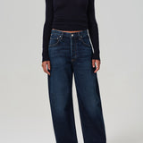 Alessia Crewneck Ribbed Knit Sweater Navy