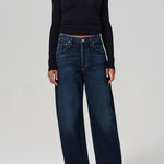 Alessia Crewneck Ribbed Knit Sweater Navy