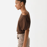 Marie Off The Shoulder Top Chocolate