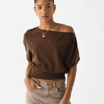 Marie Off The Shoulder Top Chocolate