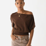 Marie Off The Shoulder Top Chocolate