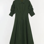 Jazz Pintuck Midi Dress Cypress