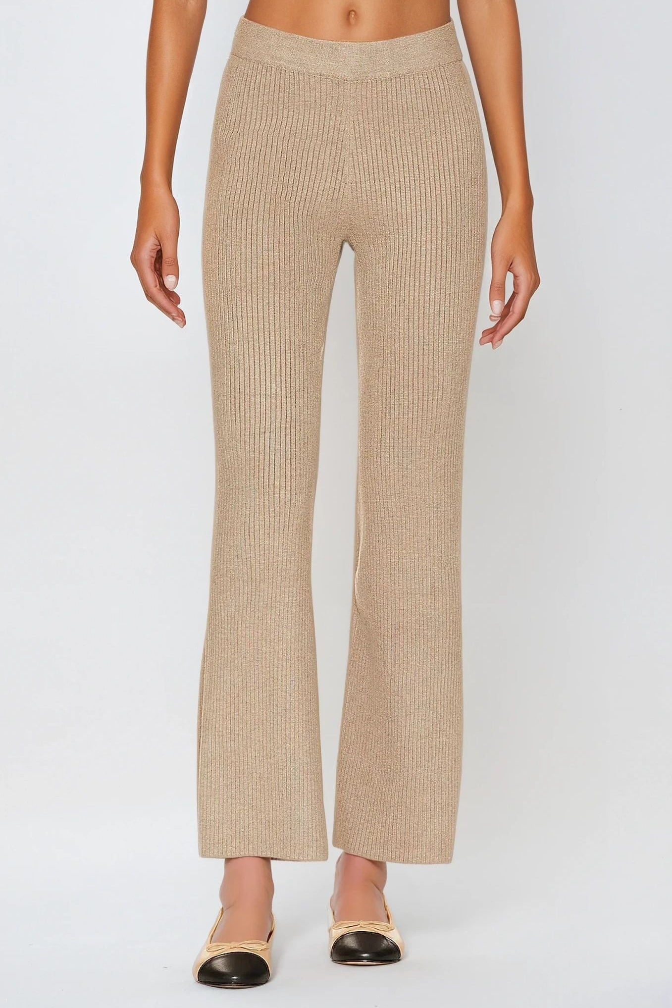 Gabby Ribbed Pant Cashew Heather