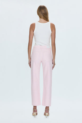 Lexi Mid Rise Bowed Straight Jean Blush