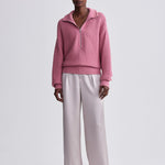 Tara Pointelle Half Zip Foxglove