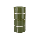 Khaki tiled vase mm D10.5 H23cm
