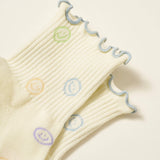 Smiley Face Ruffle Grip Pilates Socks
