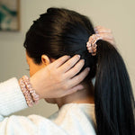 Rose Gold Silk Slim Scrunchies Set of 3