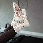 TCC Burgundy Polka Dots  | Pilates & Barre Grippy Socks