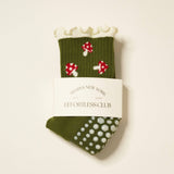 Mushroom Ruffle Grip Pilates Socks