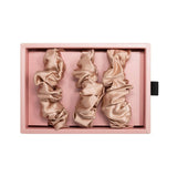 Rose Gold Silk Scrunchies Set of 3