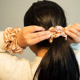 Rose Gold Silk Scrunchies Set of 3