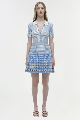 Tovi Polo Mini Dress Blue Hydrangea Multi