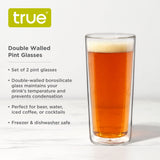 TRUE Double Walled Pint Glass Set