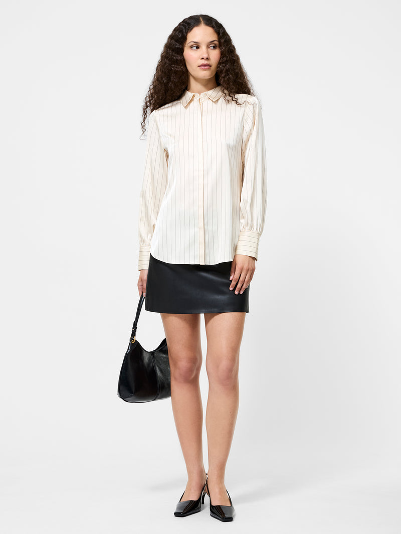 Satin Pinstripe Blouse Porcelain Cream