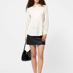 Satin Pinstripe Blouse Porcelain Cream