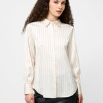 Satin Pinstripe Blouse Porcelain Cream