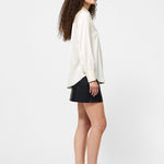 Satin Pinstripe Blouse Porcelain Cream