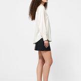 Satin Pinstripe Blouse Porcelain Cream