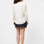 Satin Pinstripe Blouse Porcelain Cream