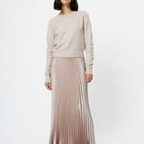 Marielle Metallic Satin Maxi Skirt Champagne Mist