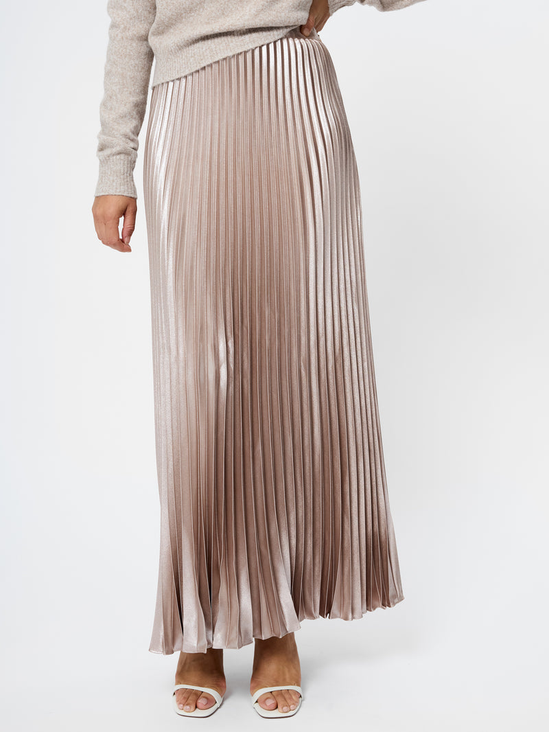 Marielle Metallic Satin Maxi Skirt Champagne Mist
