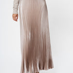 Marielle Metallic Satin Maxi Skirt Champagne Mist