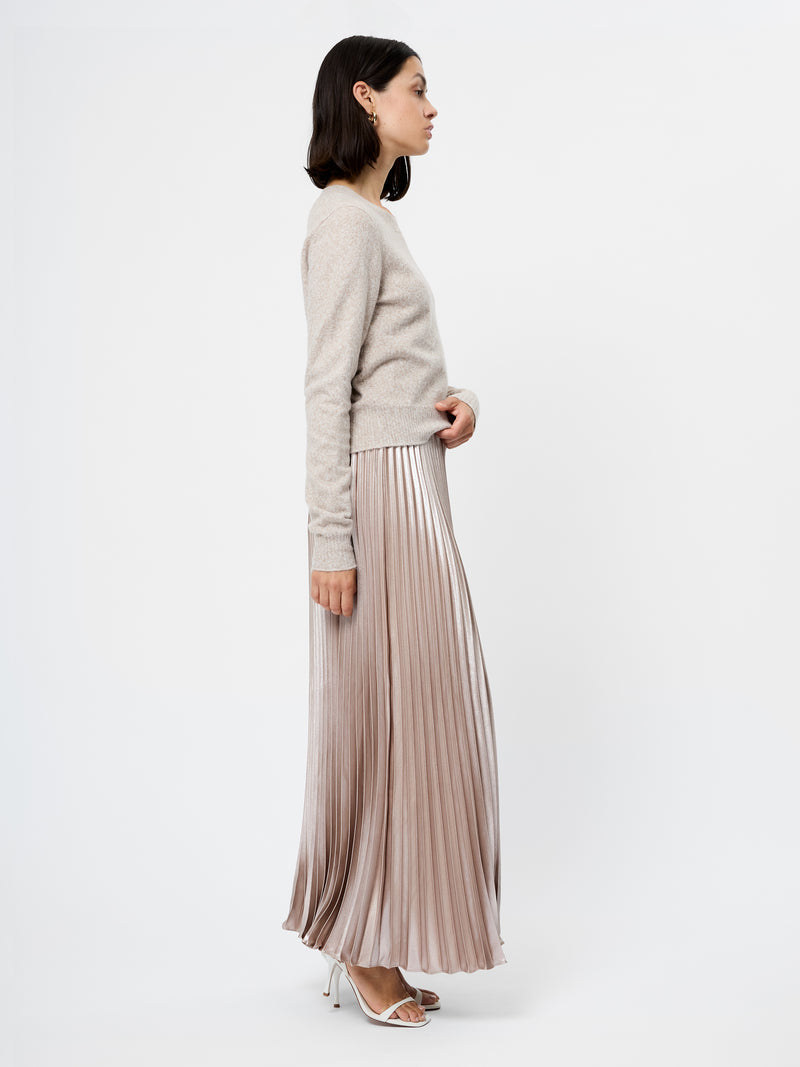 Marielle Metallic Satin Maxi Skirt Champagne Mist