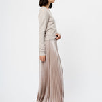 Marielle Metallic Satin Maxi Skirt Champagne Mist