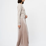 Marielle Metallic Satin Maxi Skirt Champagne Mist
