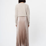 Marielle Metallic Satin Maxi Skirt Champagne Mist