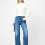 Lurex Tweed Knit Cardigan Classic Cream Gold