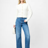 Lurex Tweed Knit Cardigan Classic Cream Gold