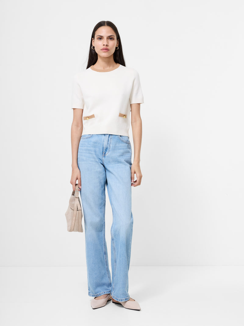 Babysoft Short Sleeve Top Porcelain Cream/Camel