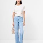 Babysoft Short Sleeve Top Porcelain Cream/Camel