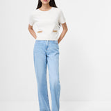 Babysoft Short Sleeve Top Porcelain Cream/Camel