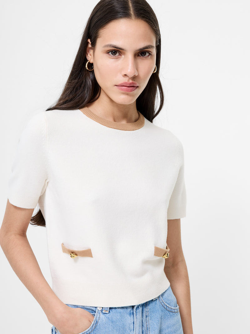 Babysoft Short Sleeve Top Porcelain Cream/Camel